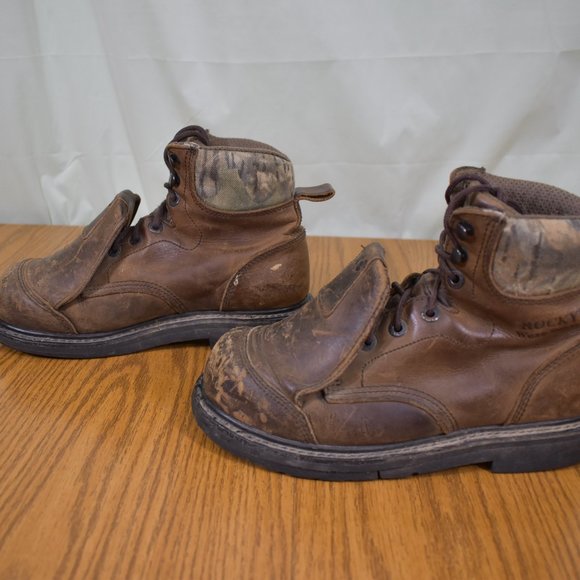 Men Rocky Work Smart Welder Safety Shoes Work Boots Leather Size 8 Steel Toe main image 4